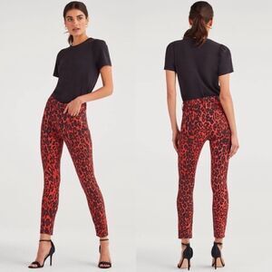7 For All Mankind High Waist Ankle Skinny Red Cheetah pant